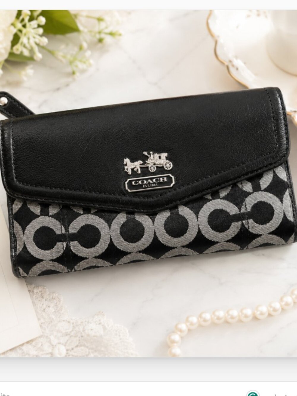 RARE Coach Vintage Optic C Signature Trifold Long Wallet - Picture 1 of 16
